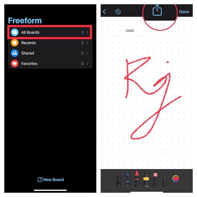 Как поделиться проектом Freeform:Board с кем угодно для совместной работы